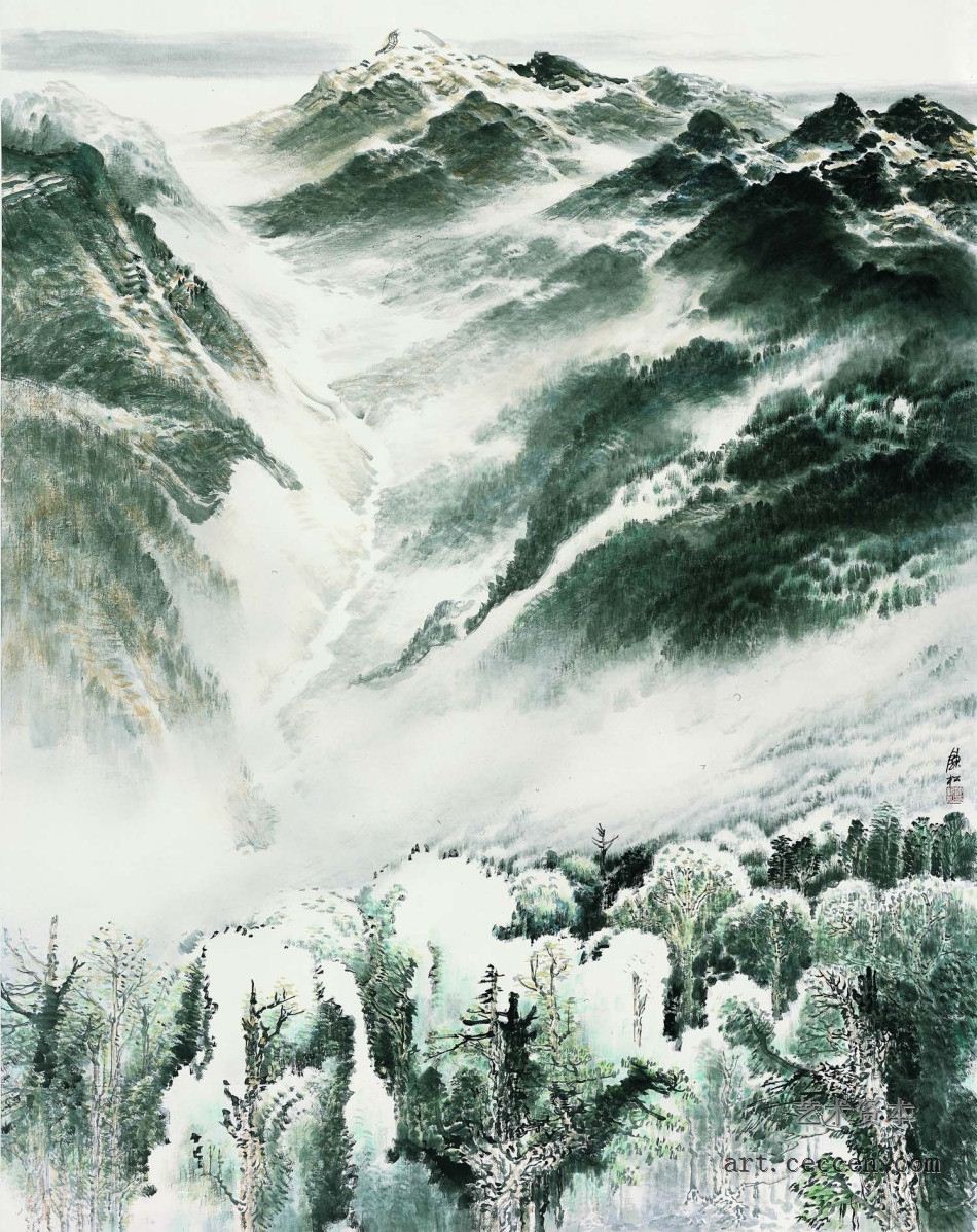 朝云悠然 许钦松 中国画 184x147cm 2010年